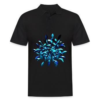Kristalle Symbol Glänzend Blau lila Muster - Männer Poloshirt - Schwarz - Vorne - Kai (181cm)