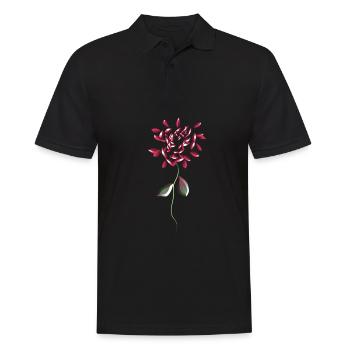 symbol rote blume - Männer Poloshirt - Schwarz - Vorne - Kai (181cm)