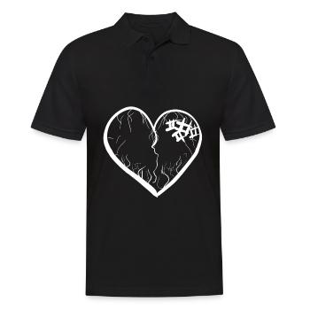 heart symbol broken scars - Men's Polo Shirt - black - Front - Kai (181cm)