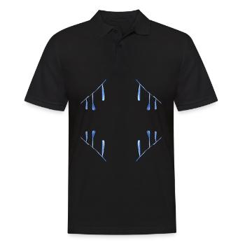 blaues muster tropfen - Männer Poloshirt - Schwarz - Vorne - Kai (181cm)