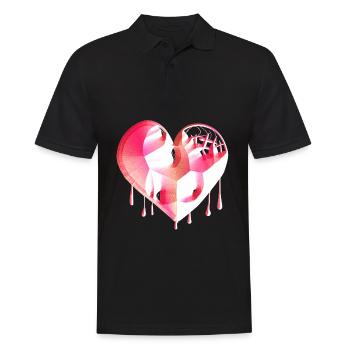 heart symbol broken pink scars - Men's Polo Shirt - black - Front - Kai (181cm)