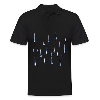 water drops rain water weather pattern - Men's Polo Shirt - black - Front - Kai (181cm)