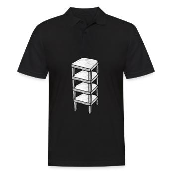 Holzregal regal Möbel Cartoon symbol - Männer Poloshirt - Schwarz - Vorne - Kai (181cm)
