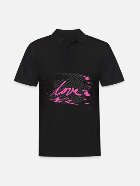 croix motif croix mot d’amour - Polo Homme - noir