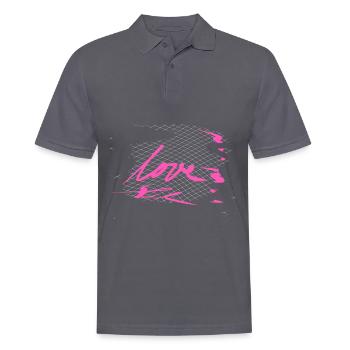 kreuze muster kreuz liebe wort - Männer Poloshirt - Anthrazit - Vorne - Nico (186cm)