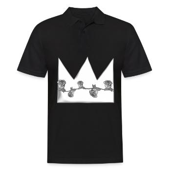 graue krone natur blumen form - Männer Poloshirt - Schwarz - Vorne - Kai (181cm)