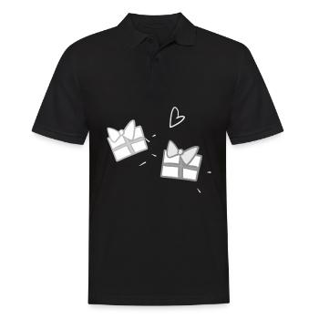 Deux Cadeaux Symbole Formes Noël - Polo Homme - noir - Devant - Kai (181cm)