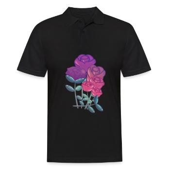 Bouquet Symbole Nature Violet - Polo Homme - noir - Devant - Kai (181cm)