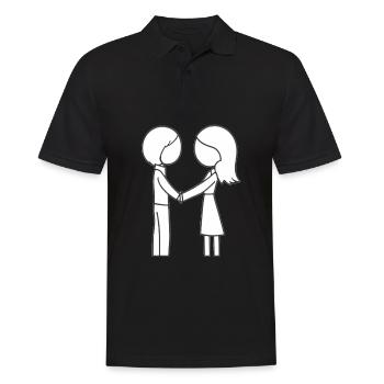 Couple Amoureux Couple Homme Femme - Polo Homme - noir - Devant - Kai (181cm)