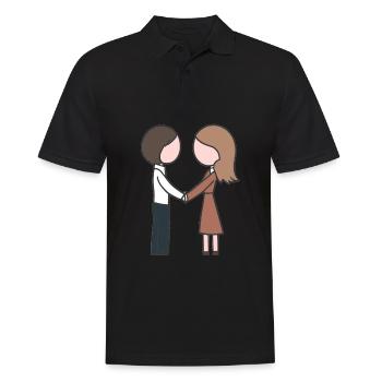 Amour Couple Symbole Couple Amour - Polo Homme - noir - Devant - Kai (181cm)