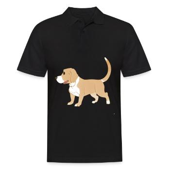Dog animal orange symbol pet - Men's Polo Shirt - black - Front - Kai (181cm)