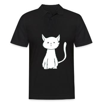 Symbole de chat Animal Cartoon - Polo Homme - noir - Devant - Kai (181cm)