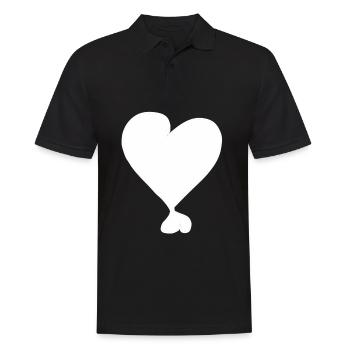 zwei Herzen Herz symbol - Männer Poloshirt - Schwarz - Vorne - Kai (181cm)