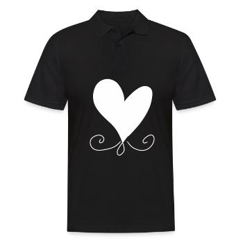 Heart Pattern Icon - Men's Polo Shirt - black - Front - Kai (181cm)