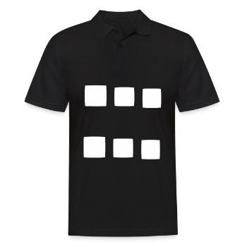 Motif carré carré symbole - Polo Homme - noir - Devant - Kai (181cm)