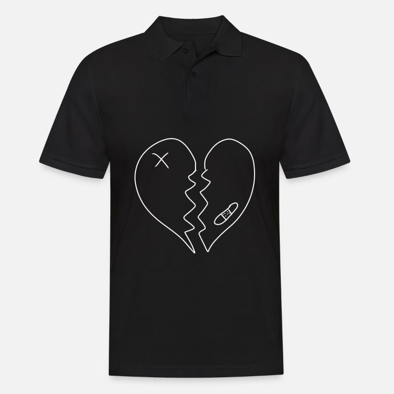 Herz gebrochen Narben - Männer Poloshirt - Schwarz
