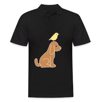 Chien, Animal, Oiseau, Poussin, Animaux - Polo Homme - noir - Devant - Kai (181cm)