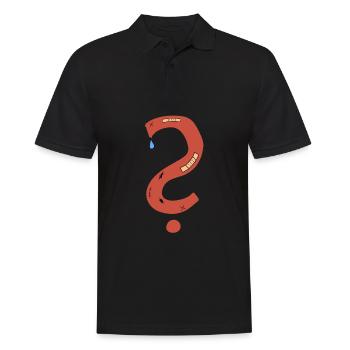 Fragezeichen Narben traurig pflaster - Männer Poloshirt - Schwarz - Vorne - Kai (181cm)