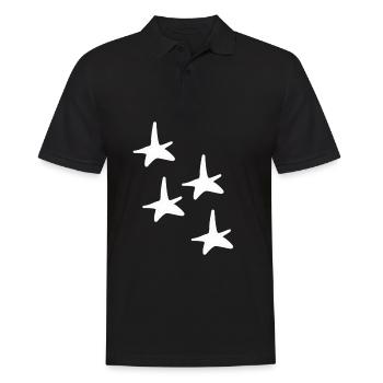 vier sterne stern formen form symbol - Männer Poloshirt - Schwarz - Vorne - Kai (181cm)