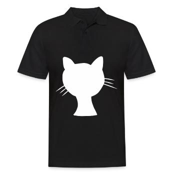 Cat Animal Icon Head Pet Animals - Men's Polo Shirt - black - Front - Kai (181cm)