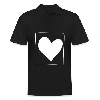 Heart Square Love Shape - Men's Polo Shirt - black - Front - Kai (181cm)