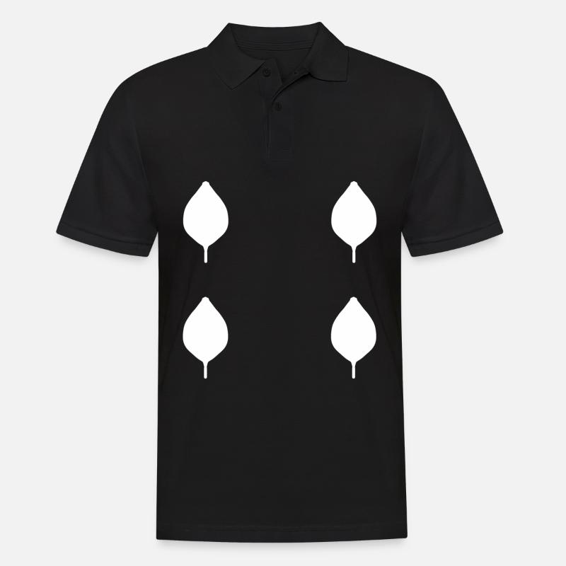 four leaves leaf nature pattern - Men's Polo Shirt - black