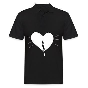 heart broken pain pain - Men's Polo Shirt - black - Front - Kai (181cm)