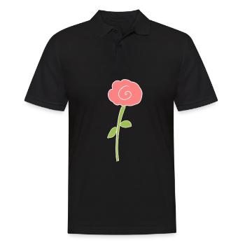 plante, fleur, rose, symbole, rose - Polo Homme - noir - Devant - Kai (181cm)