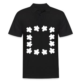 frame flowers flower plants symbol nature - Men's Polo Shirt - black - Front - Kai (181cm)