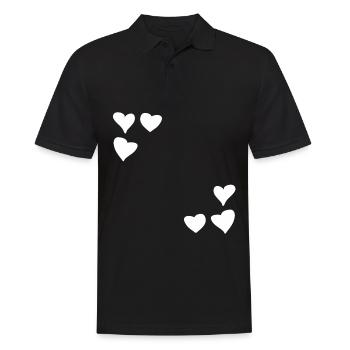 herzen muster rahmen symbol herz liebe - Männer Poloshirt - Schwarz - Vorne - Kai (181cm)