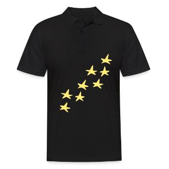 Star Pattern Yellow Star Symbol Shape - Men's Polo Shirt - black - Front - Kai (181cm)