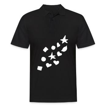Shapes Symbols Heart Star Circle Square Shape - Men's Polo Shirt - black - Front - Kai (181cm)