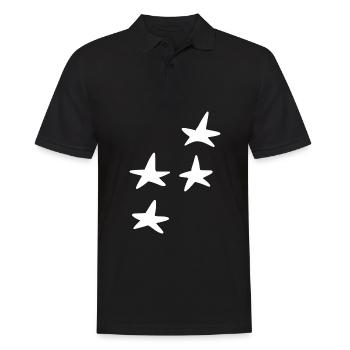 muster vier sterne stern symbol form - Männer Poloshirt - Schwarz - Vorne - Kai (181cm)