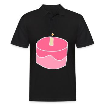 cake strawberry symbol food cake - Men's Polo Shirt - black - Front - Kai (181cm)