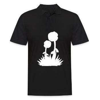 herbe deux fleurs fleur nature plante roses - Polo Homme - noir - Devant - Kai (181cm)