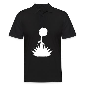 grass symbol blume natur pflanze - Männer Poloshirt - Schwarz - Vorne - Kai (181cm)