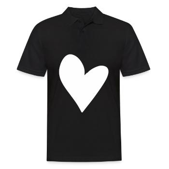 herz symbol form liebe - Männer Poloshirt - Schwarz - Vorne - Kai (181cm)