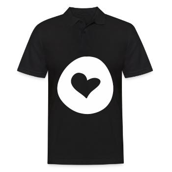 herz form kreis symbol liebe - Männer Poloshirt - Schwarz - Vorne - Kai (181cm)