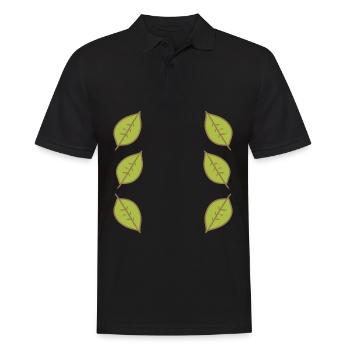 Motif Feuille Feuilles Cadre Nature - Polo Homme - noir - Devant - Kai (181cm)