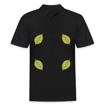 Feuille Feuilles Cadre Vert Forme Nature - Polo Homme - noir - Devant - Kai (181cm)
