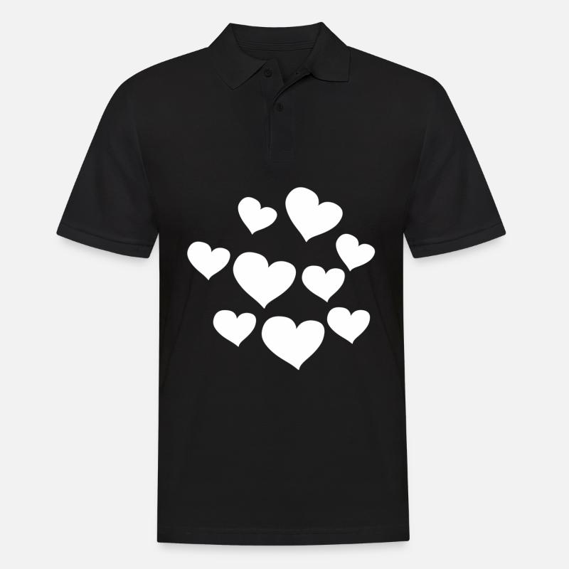 herz muster herzen symbol liebe - Männer Poloshirt - Schwarz