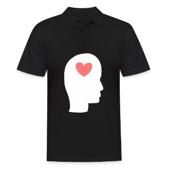 Profil de la tête Personnes Côté Symbole Coeur - Polo Homme - noir - Devant - Kai (181cm)