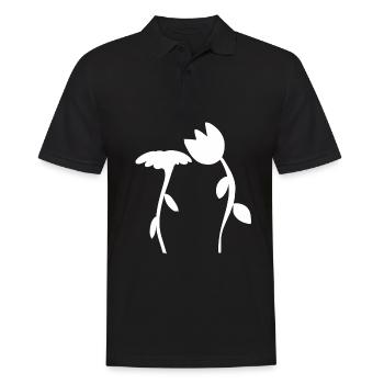Symbole de fleur fleur plante forme deux fleurs - Polo Homme - noir - Devant - Kai (181cm)