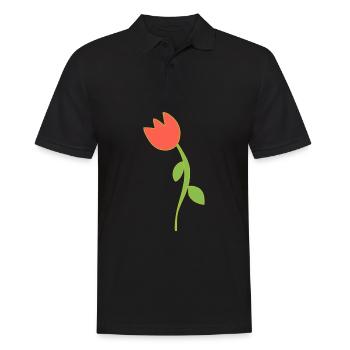 fleur symbole fleur plante rose rouge - Polo Homme - noir - Devant - Kai (181cm)