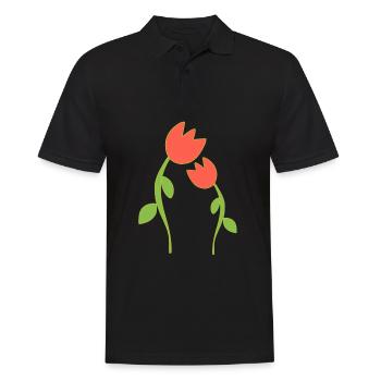 Symbole de fleur fleur plante roses rouges - Polo Homme - noir - Devant - Kai (181cm)
