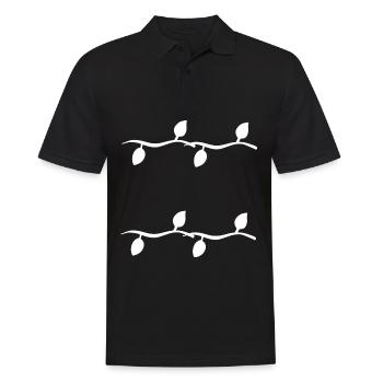Feuilles Ligne Nature Forme Végétale - Polo Homme - noir - Devant - Kai (181cm)