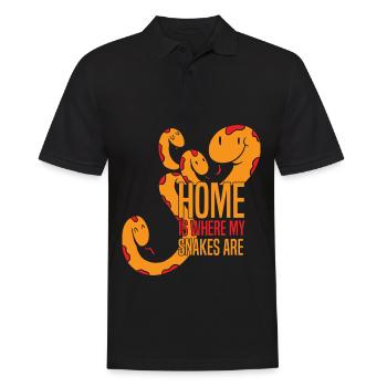 Schlangen Liebhaber | Haustiere Reptil Geschenke - Männer Poloshirt - Schwarz - Vorne - Kai (181cm)