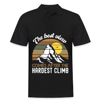 The Best View climb gift motivation climbing - Men's Polo Shirt - black - Front - Kai (181cm)