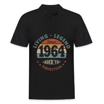 legend since 1964 Born in 1964 birthday 58 years - Men's Polo Shirt - black - Front - Kai (181cm)