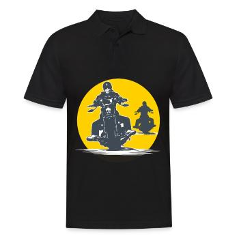 biker bike bike bike vintage papa papy biker - Männer Poloshirt - Schwarz - Vorne - Kai (181cm)
